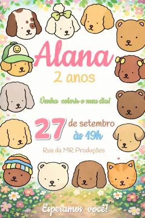 Convite de Aniversário Infantil Fofo com Bobbie Goods