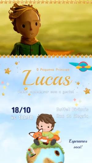 Vídeo Convite Animado Aniversário Pequeno Príncipe Editável