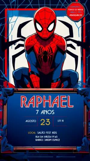 Convite de Aniversário Homem-Aranha Estilo HQ para Editar