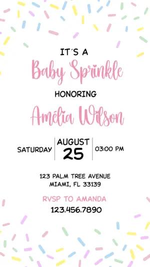 Editable Baby Sprinkle Invitation with Colorful Sprinkles
