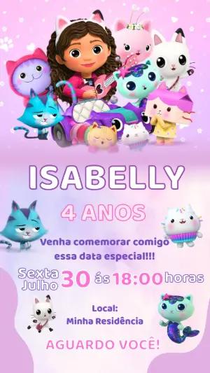 Convite de Aniversário A Casa Mágica da Gabby para Editar
