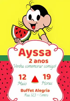 Convite Aniversário Magali Melancia para Editar Online
