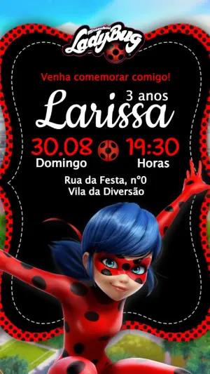 Convite de Aniversário LadyBug Miraculous para Editar Online