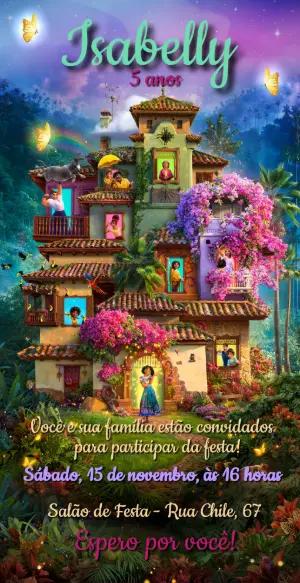 Convite Aniversário Encanto com a Família Madrigal para Editar