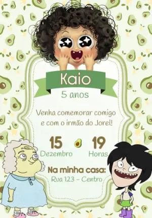 Convite de Aniversário Irmão do Jorel e Abacate para Editar