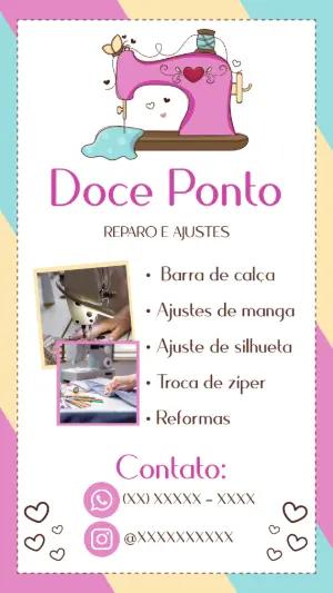 Cartão de Visita Costureira com Máquina de Costura para Editar