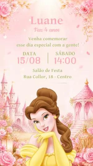Convite de Aniversário da Bela para Editar