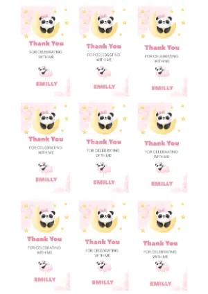 Editable Pink Panda Thank You Favor Tags Template