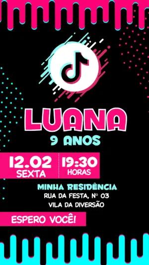Convite de Aniversário Tiktok Editável