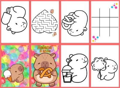 Kit de Atividades Capivara Fofa para Aniversário Editável
