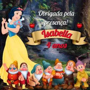 Cartão de Agradecimento Branca de Neve para Editar Online