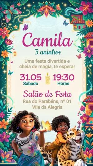 Convite de Aniversário Encanto Mágico Editável