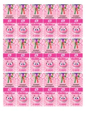 Rótulo para Tic Tac de Aniversário Infantil Fini Rosa Editável