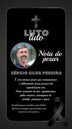 Modelo de Nota de Pesar Luto com Foto para Editar Online