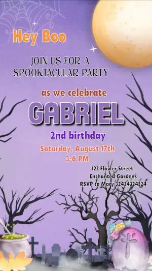 Animated Halloween Birthday Invitation | Spooky Editable Video Template