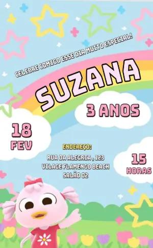 Convite de Aniversário Patita Lulu para Editar Online