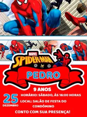 Convite Aniversário Homem Aranha para Editar Online