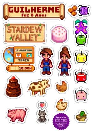 Topo de Bolo Stardew Valley Pixel Art para Editar e Imprimir