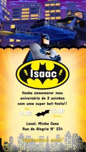 Vídeo Convite de Aniversário Batman Infantil para Editar