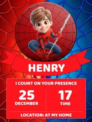 Editable Spider-Man Themed Birthday Invitation