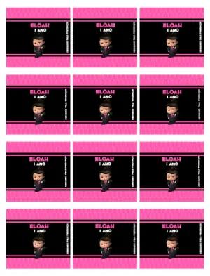 Adesivo para Bala Personalizada Poderosa Chefinha Rosa para Editar