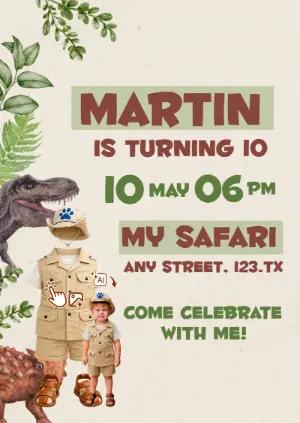 Become a Dino Explorer with this AI Photo Invitation
