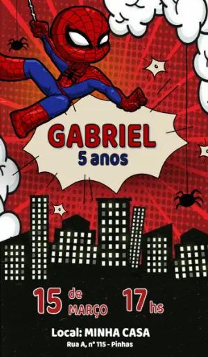 Convite Aniversário Homem Aranha para Editar Online