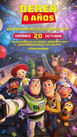 Video Invitación de Cumpleaños de Toy Story para Editar Online