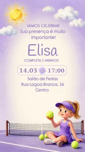 Convite de Aniversário Tênis Menina Lilás Editável