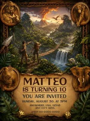 Jumanji Adventure Birthday Invitation | Editable Template