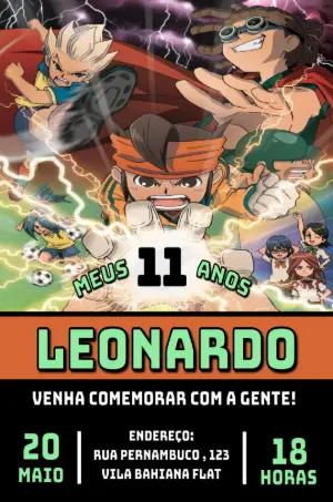 Convite de Aniversário Super Onze com Personagens para Editar