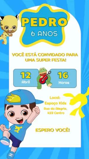 Convite de Aniversário Luccas Neto Aventureiro para Editar