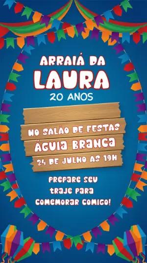 Convite Arraiá de Aniversário Festa Junina Modelo Editável