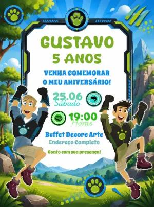 Convite de Aniversário Irmãos Kratts para editar online