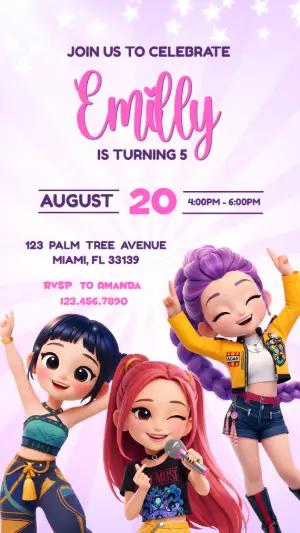 Demon Hunter Birthday Invitation | Editable Digital Template