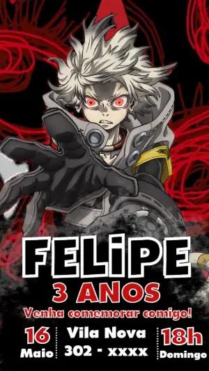 Convite de Aniversário Gachiakuta Editável