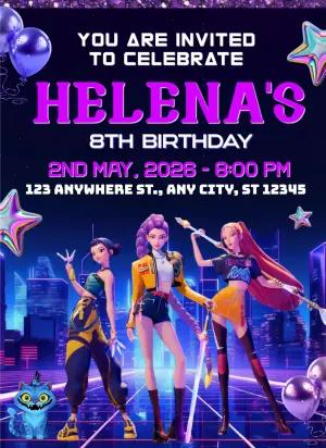 Demon Hunter Birthday Invitation Template to Edit