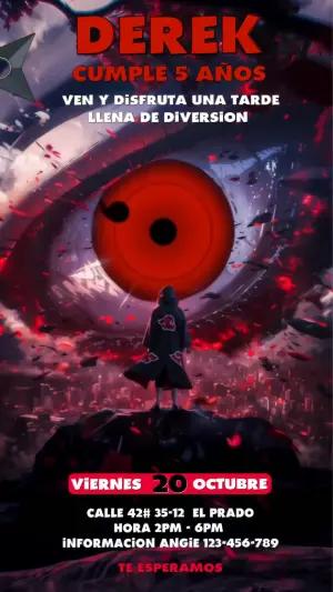 Video Invitación de Cumpleaños Anime Akatsuki para Editar Online