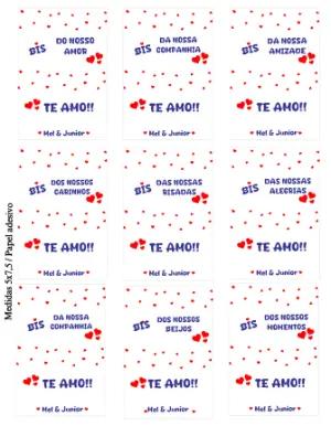 Rótulo de Bis Romântico Editável para Namorados