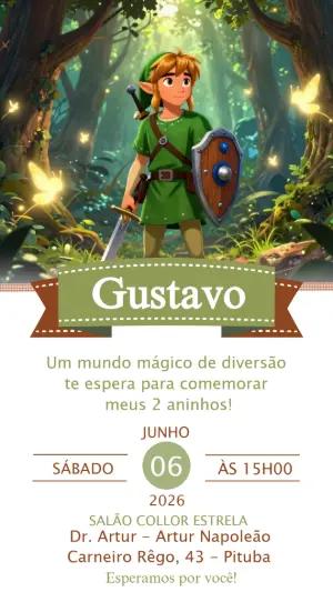 Convite de Aniversário Tema Herói da Floresta para Editar