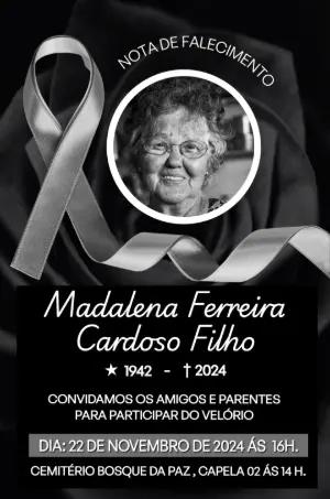 Nota de Falecimento com Foto para Editar Online