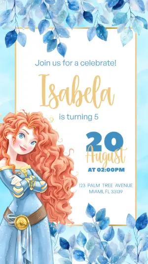Brave Princess Birthday Invitation | Editable Digital Template