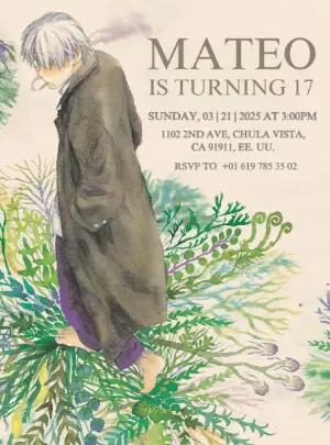 Mushishi Anime Birthday Invitation Editable Template