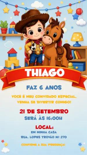 Convite de Aniversário Toy Story Editável