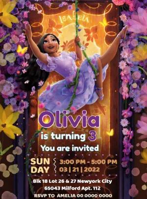 Editable Isabela Floral Birthday Invitation Template