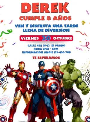 Video Invitación de Cumpleaños Vengadores para Editar Online