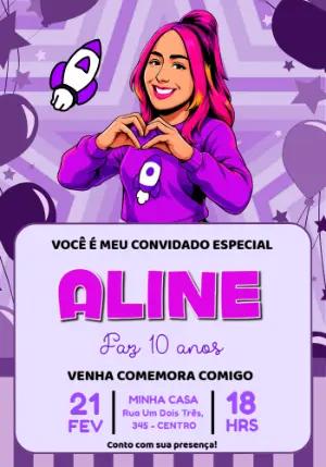 Convite de Aniversário Dos Rosa para Editar