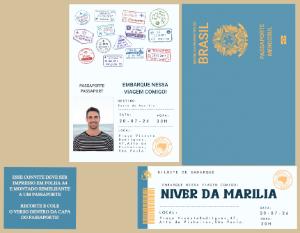 Convite de Aniversário Editável Tema Viagem Passaporte com foto