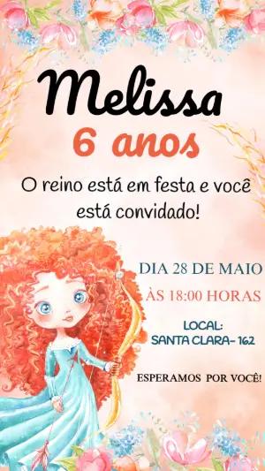 Convite Digital Aniversário Valente Aquarela para Editar