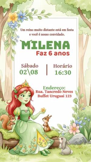Convite Aniversário Princesa Fiona Shrek para Editar Online